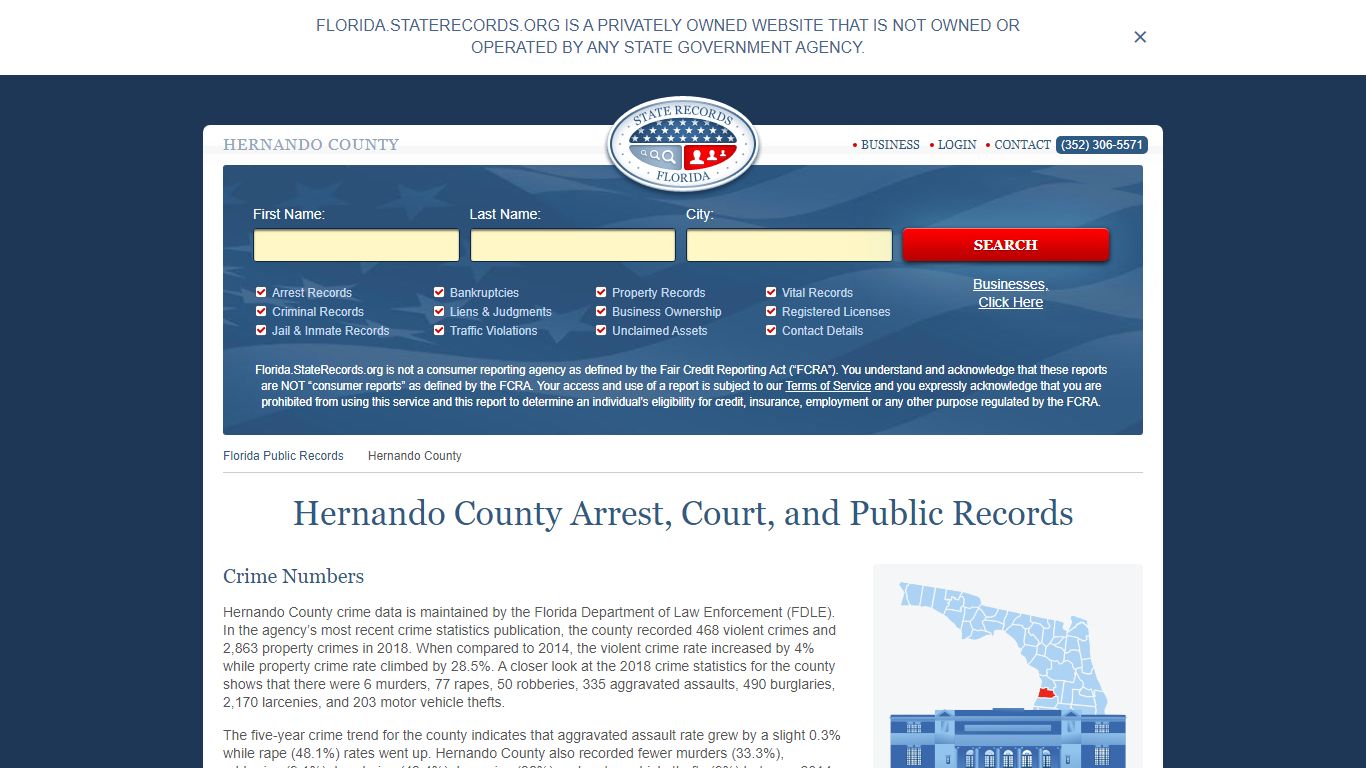 Hernando County Arrest, Court, and Public Records